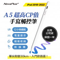 單支免運【NovaPlus】A5觸控筆 適用蘋果iPad 高CP值 防掌誤觸手寫筆 (iPad 9適用) 一年保固